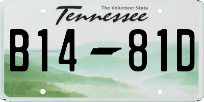 TN license plate B1481D