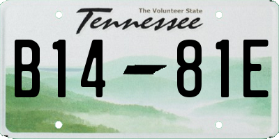 TN license plate B1481E