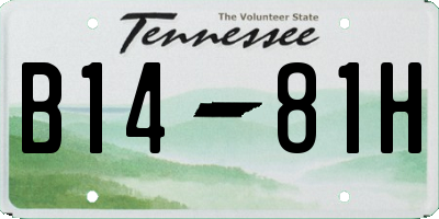 TN license plate B1481H