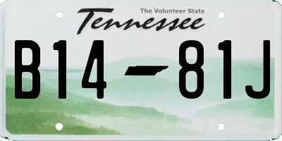 TN license plate B1481J
