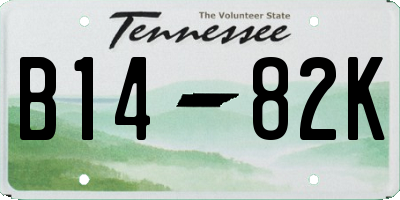 TN license plate B1482K
