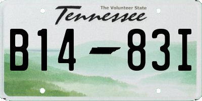 TN license plate B1483I