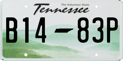 TN license plate B1483P