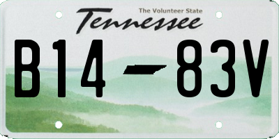 TN license plate B1483V