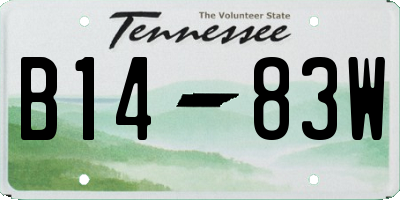 TN license plate B1483W