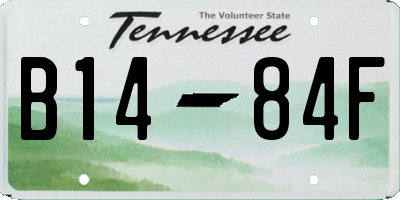 TN license plate B1484F