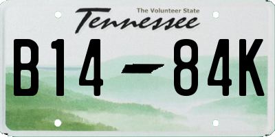 TN license plate B1484K