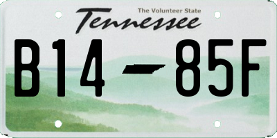 TN license plate B1485F