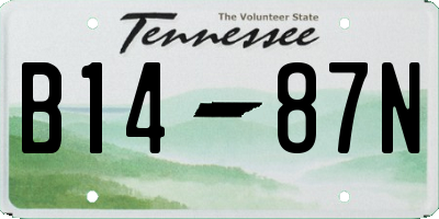 TN license plate B1487N