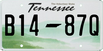 TN license plate B1487Q