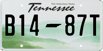 TN license plate B1487T