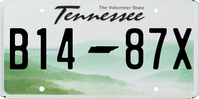 TN license plate B1487X
