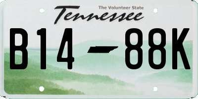 TN license plate B1488K