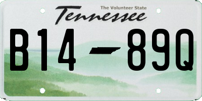 TN license plate B1489Q