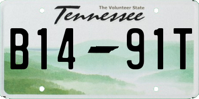 TN license plate B1491T