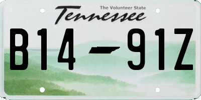 TN license plate B1491Z