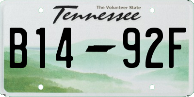TN license plate B1492F