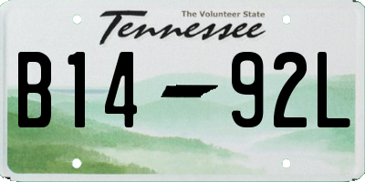 TN license plate B1492L