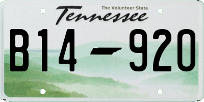 TN license plate B1492O