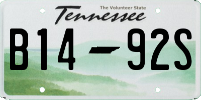 TN license plate B1492S