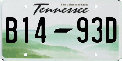 TN license plate B1493D