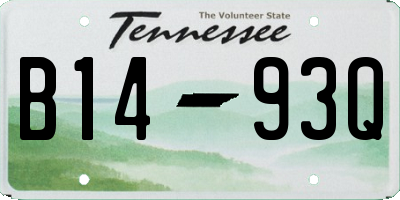 TN license plate B1493Q