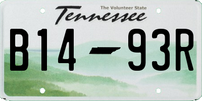 TN license plate B1493R