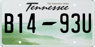 TN license plate B1493U