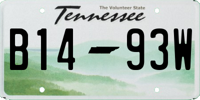 TN license plate B1493W