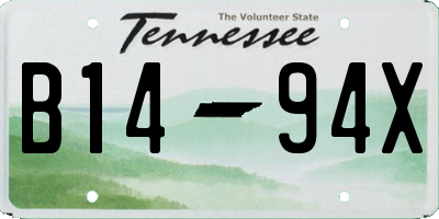 TN license plate B1494X