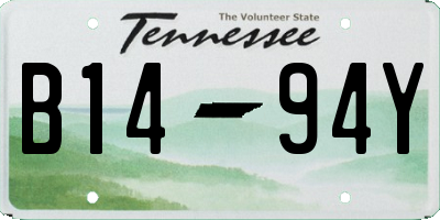 TN license plate B1494Y