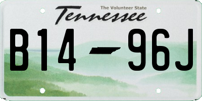 TN license plate B1496J