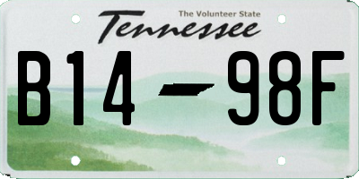 TN license plate B1498F