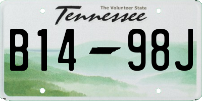 TN license plate B1498J