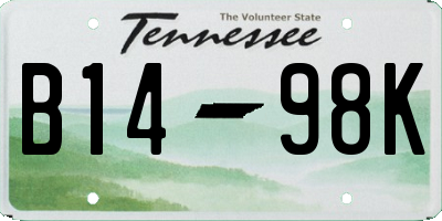 TN license plate B1498K