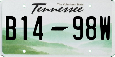 TN license plate B1498W