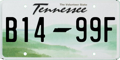 TN license plate B1499F