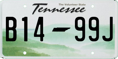 TN license plate B1499J