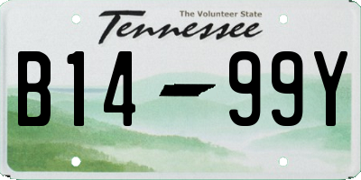 TN license plate B1499Y