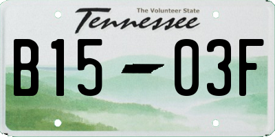 TN license plate B1503F