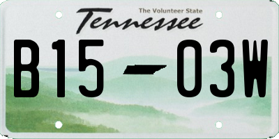 TN license plate B1503W