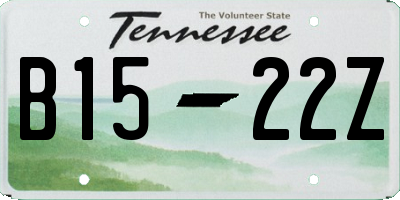 TN license plate B1522Z