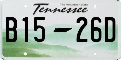 TN license plate B1526D