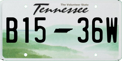 TN license plate B1536W