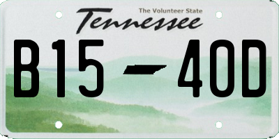 TN license plate B1540D