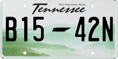 TN license plate B1542N