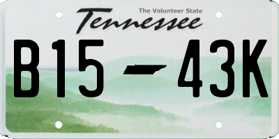 TN license plate B1543K