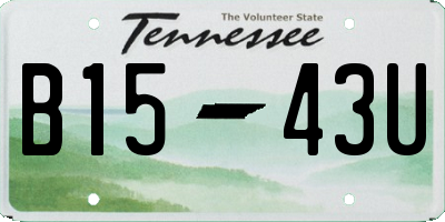 TN license plate B1543U