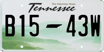 TN license plate B1543W
