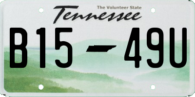 TN license plate B1549U